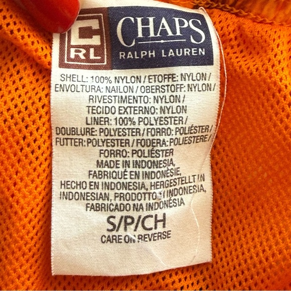 Chaps Ralph Lauren Swim Trunks Small Rip Stop Contrast Orange Blue Lined Beach - Picture 8 of 9